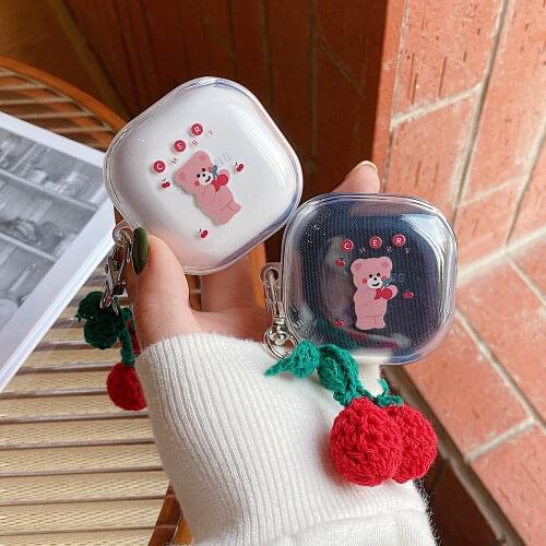 Transparent Case For Samsung Galaxy Buds Live Pro Wireless Bluetooth Earphone Cases Protector Cover for Buds Pro Key Ring Chain
