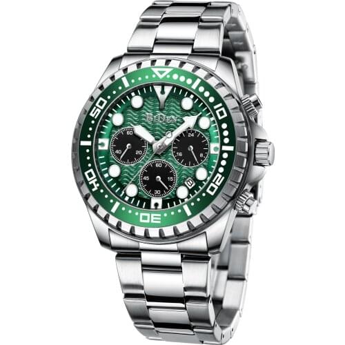 Relogios 2020 waterproof quartz with new design wrist brand green dial Luminous watch for man