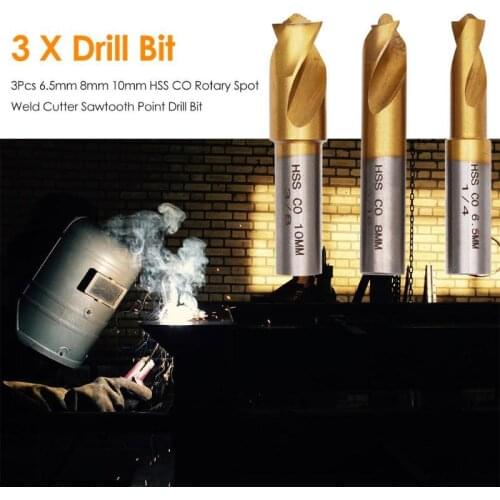 3pcs HSS Spot Weld Cutter Durable Remover Point Drill Bits Solder Joint Removal Drill Tool Hex Sheet Metal Hole Cutter