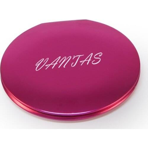 Rosy Color Cosmetic Mirror Portable Folded Mirror Birthday Gift Mirror Magnet Core Switch Metal Mirror +Brand Logo Customization