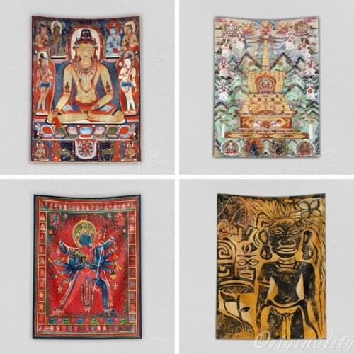 The Statue Jina Buddha Ratnasambhava Tapestry Unique Home Decoration