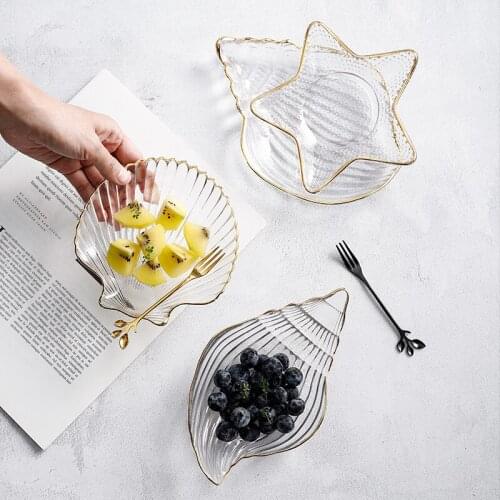 Ocean series glass fancy jewelry plate flavor saucer vinegar salad plate storage decoration Wedding home Decoration Tableware