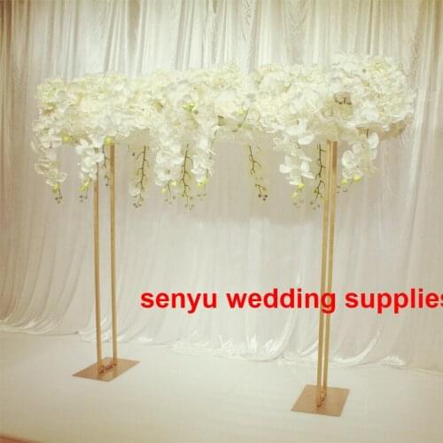 Wedding stage elegant backdrop flower display wholesale tall and large metal wedding backdrop without silk flowers senyu0238