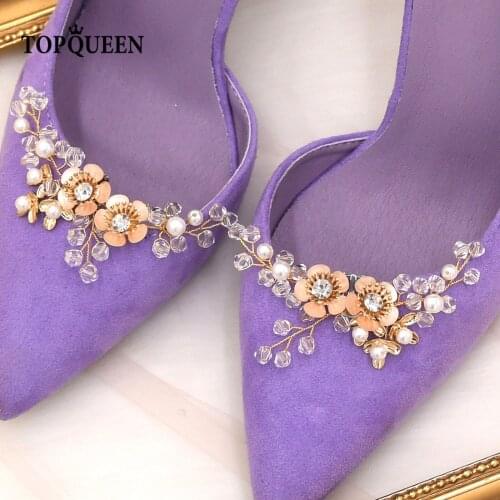 TOPQUEEN-X48 Fashion Shoes Buckle Clip-on High Heel Buckle Shoe Clips for Pumps Wedding Flower Wedding Diamante Buckle