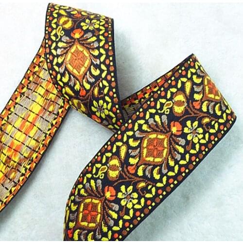 Traditional Lucky Ruyi and Flowers Embroidery Jacquard Ribbon, Beautiful ribbon and DIY ribbons for sewing wide ribbon