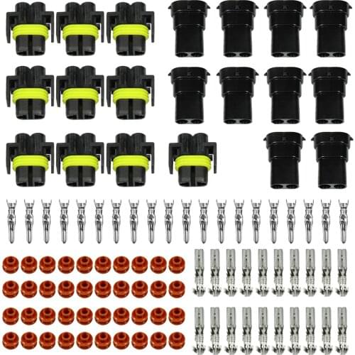 YUNPICAR 10PCS H8 H11 880 881 2 Pin Way Waterproof Connector Male and Female Adapter Wire Connectors for Headlights Fog Lights