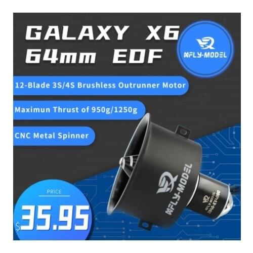 XFly 64mm 12 Blades EDF with 3S/4S Brushless Inrunner Motor Model Jet Aircraft