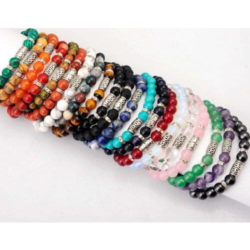10pc/lot 8mm Stone Bracelets Healing Crystal pulseira feminina Women Men Jewelry