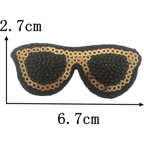 10PCS/lot Sunglass Sequined Patches Iron on Beading Embroidery Appliques Patch for Clothes Stickers Handmade Sewing Accessories