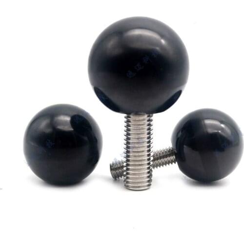 2pcs M16 stainless steel rod bakelite ball grip handwheel screws bolts round handle knob hand screw bolt 20mm-70mm length