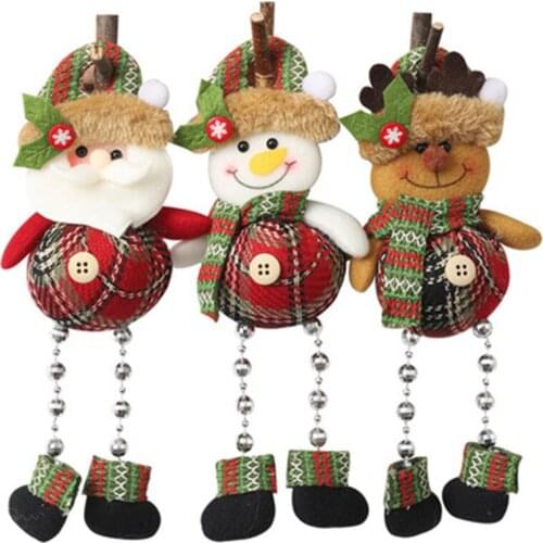 2022 Christmas Ornaments Santa Claus/Snowman/elk Dolls Christmas tree hanging Pendants for home decoration New Year kids Gfits