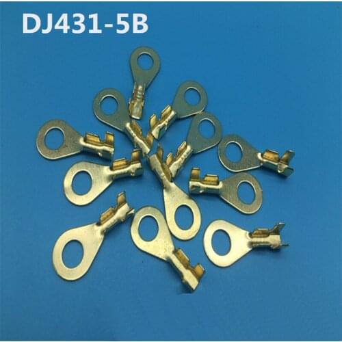 50pcs Lugs DJ431-5B Round Lugs Terminals M5 Crimp Terminals Open Nose