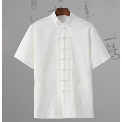 7colors Summer men cotton&linen tang suit kung fu tai chi uniforms wing chun clothing zen lay meditation shirts black/blue/red