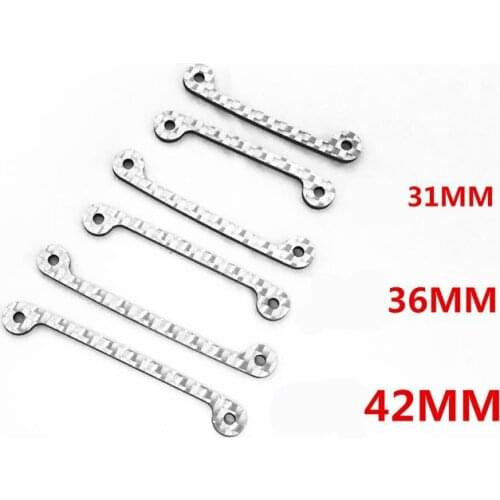 8PCS 1.5mm Silver Carbon Fiber Reinforcing Plate 31mm/36mm/42mm Pitch Support Parts Bar fr Tamiya Mini 4WD Car Self Made DIY Acc