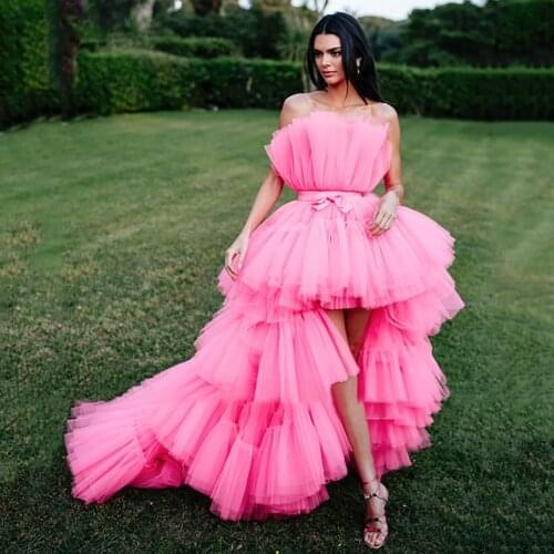 Berylove Layers Ball Gown Prom Dress Pink Tiered Tulle Party Dress Ruffle Elegant Prom Evening Dress Vestidos de promoción