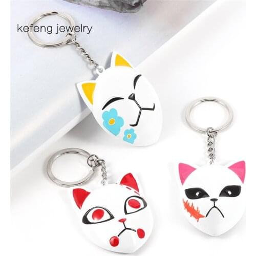 Demon Slayer Kimetsu no Yaiba Keychain Anime keyring Key Chains Brinco Blade of Ghost Choker Kamado Tanjirou Cosplay Jewelry