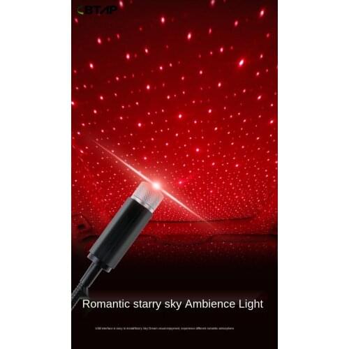 BTAP 1 Pcs Ambient Lights Car Roof Star Light Romantic USB Night Light Atmosphere Lamp Home Ceiling Decoration Light