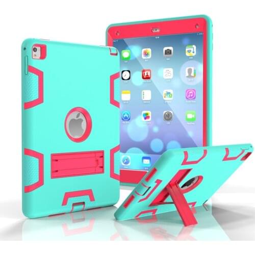 Hole Logo Armor Heavy Duty Case for Apple Ipad Air 1 2 3 5th 6th 9.7 7th 8th Generation 10.2 Mini 2 3 4 5 Kickstand Rugged Cover