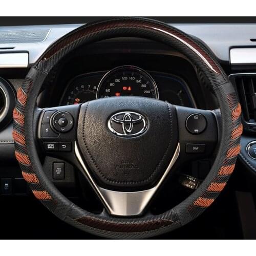 Car Steering-wheels Cover 37 38cm for Toyota 86 HiAce Innova Noah Prius Land Cruiser Prado Sienna Sienta Rush Sequoia corolla
