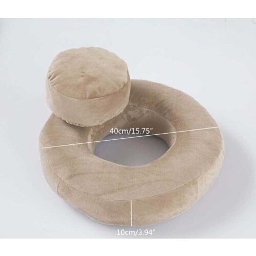 D7WF 2 Pcs/Set Newborn Photography Props Pillows Baby Posing Round Mat Cushion Infant Photo Shooting Assist Fotografia