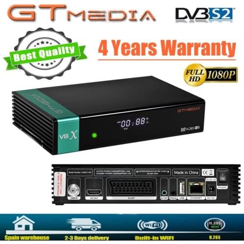 GTmedia-decodificador satelital V8X, igual que GTmedia V8 Nova V8 Honor DVB-S2 Freesat V9 Super H.265 HD, Wifi incorporado, sin