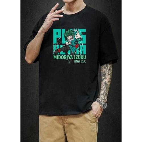 Anime My Hero Academia Tshirt Kawaii Midoriya Izuku Print Tshirt Summer Man Harajuku Manga Clothing Ropa Hombre Camisetas Tee