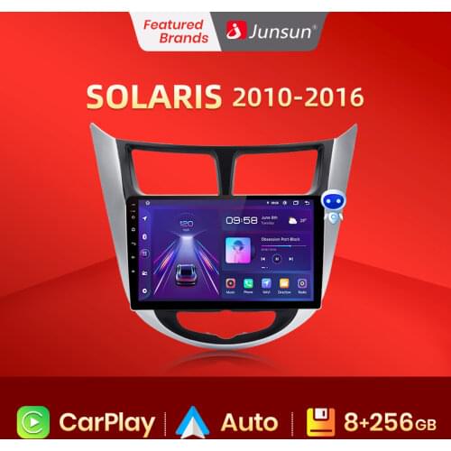 JunsunV1 Android 10 AI Control CarPlay Car Radio Multimedia Player For Hyundai Solaris Accent i25 2010 2011-2016 Navigation 2din