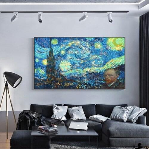 Canvas Painting Famous Van Gogh Cafe Terrace At Night Oil Painting Canvas Posters and Prints Wall Art Picture for Living Room