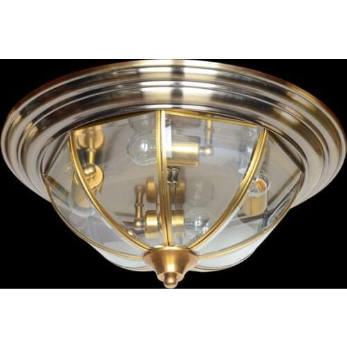 Classical Copper Bedroom Ceiling Light European Vintage Dining Room Ceiling Light Hallway gallery Ceiling lamp