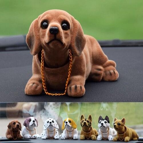 Doll Nodding Dog Shaking Head Resin Simulation Car Dog Toy Dashboard Decoration Car Ornament Cute Car Accessories Girls Women