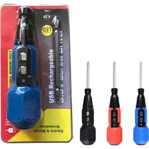 Mini Electric 2 in 1 3.6V USB Rechargeable Manual LED Screwdriver Build-in 900mAh Li-ion Battery Cordless Drill Screw driver