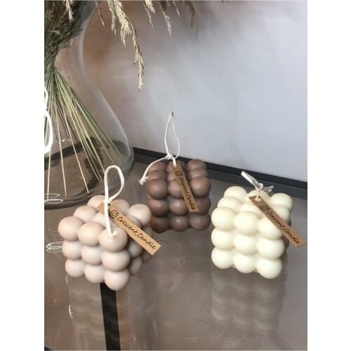 Bubble Candle Set 100% Natural Soy Height 6 cm, Width 6 cm Piece Weight 160 gr Vanilla Scented Home Decoration
