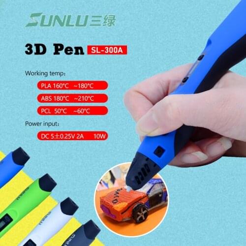 Low temperature 3D printing pen SL-300A Intelligent PLA/ABS/PCL 3D Drawing Pen DIY Painting toys drawing gift