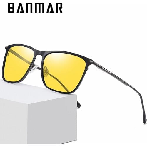 BANMAR Polarized Square Sunglasses Men Classic Vintage Sun Glasses Driving Brand Design Sunglasses Frames Men Women Eyewear