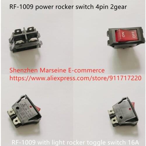 Original new 100% RF-1009 power rocker switch 4pin 2gear with light rocker toggle switch 16A