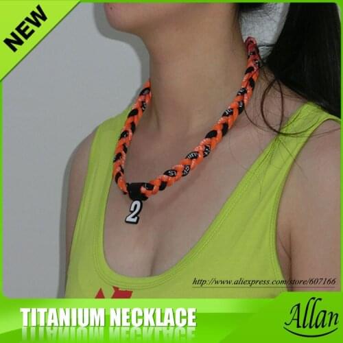 Custom tornado titanium braided necklace 3 ropes sports power necklaces