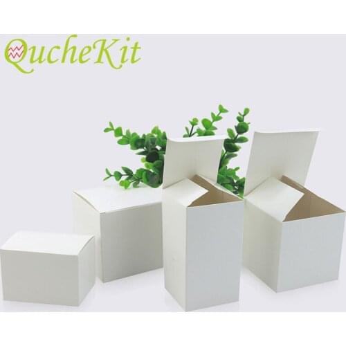 20Pcs General White Paper Gift Box For Packaging Handmade Soap Jewelry Box Square Blank Cardboard Christmas Packing Decoration