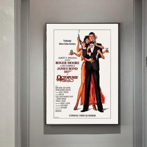 Classic Movie Poster James Bond 007 Wall Art Canvas Painting British Legend Vintage Print Pictures for Bar Living Room Decor