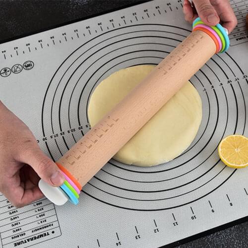 Adjustable Wooden Rolling Pins Non Stick Pastry Adjust Thickness Scale Roller Cake Noodles Dough DIY Kitchen Accessories Baking