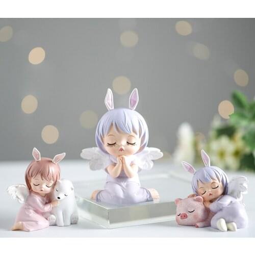 Angel Annie Figurines Fairy Garden Miniatures Resin Ornaments Fairy Girl Elf Statue Home Decor Room Decoration Birthday Gifts