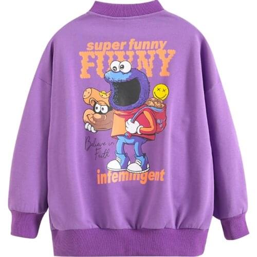 Teen Girls Sweatshirt Cotton Loose Causal Purple Tops size 8 10 12 years