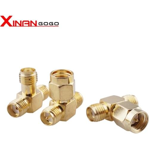T Type SMA Male to 2xSMA Female RF Coax SMA 3 way Connector 1to 2 Converter For WIFI 4G Antenna