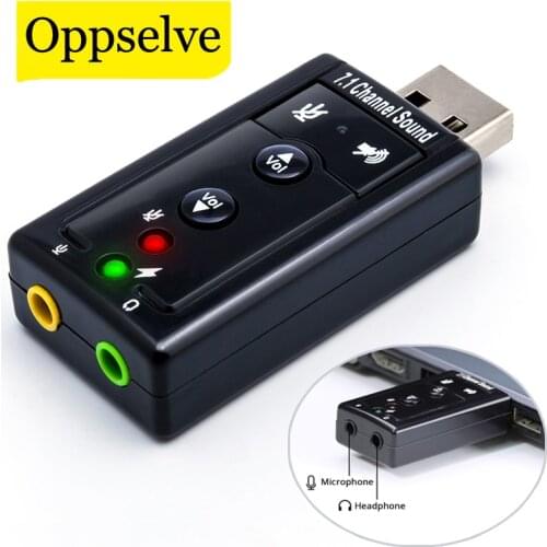 Oppselve 7.1 External USB Sound Card USB to Jack 3.5mm Headphone Audio Adapter Micphone Sound Card For Mac Win PC Android Linux