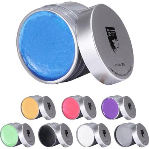 120g Temporary Hair Wax Gray Black Red Purple Colorful Disposable Hair Colour Styling Wax Dye Cream Hair Care Styling