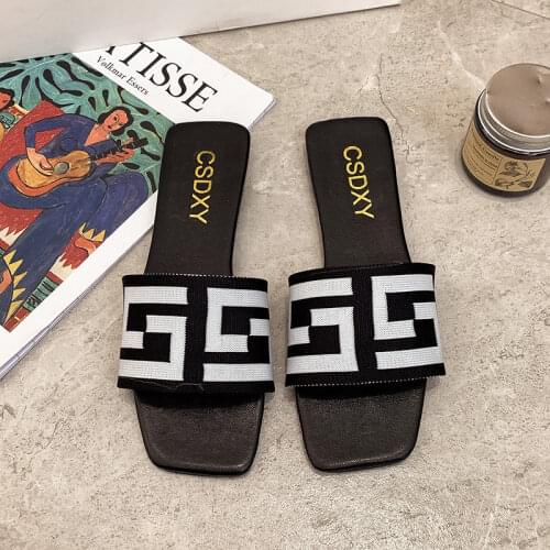 Plus Size Brand Design Women Falt Heels Slipper Summer 2021 Fashion Flat Bottoms Sildes Ladies Mules Shoes Sapatos De Mujer