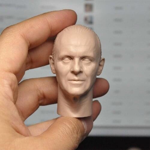 1/6 Scale Hannibal Lector Anthony Hopkins Unpainted Head Silent Version for 12''Figure Body