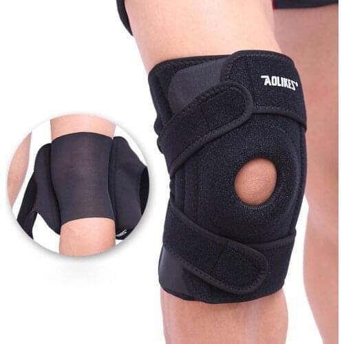 1PCS Adjustable Elastic Knee Support Brace Patella Knee Pads Hole Sports Knee Protector Kneepad ginocchiere