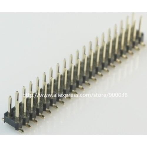 10pcs 2x20 P 40 pin 2.54 mm SMT Pin Header Male dual row surface mount PCB Tin Rohs Reach double rows No locator peg cut by hand