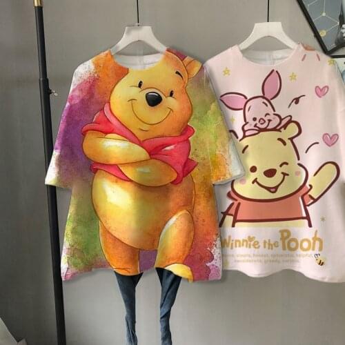 2021 Disney new 3D print Winnie the Pooh Pig Harajuku summer casual women T-shirt Ulzzang streetwear Kawai print T-shirt