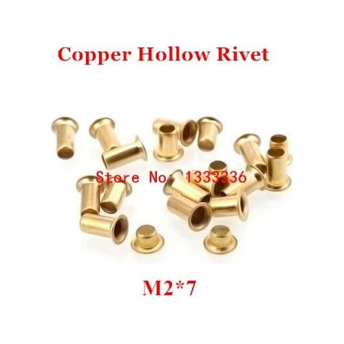 500pcs M2*7(L) Copper Hollow Rivet 2mm Double-sided circuit board PCB vias nails / copper corn